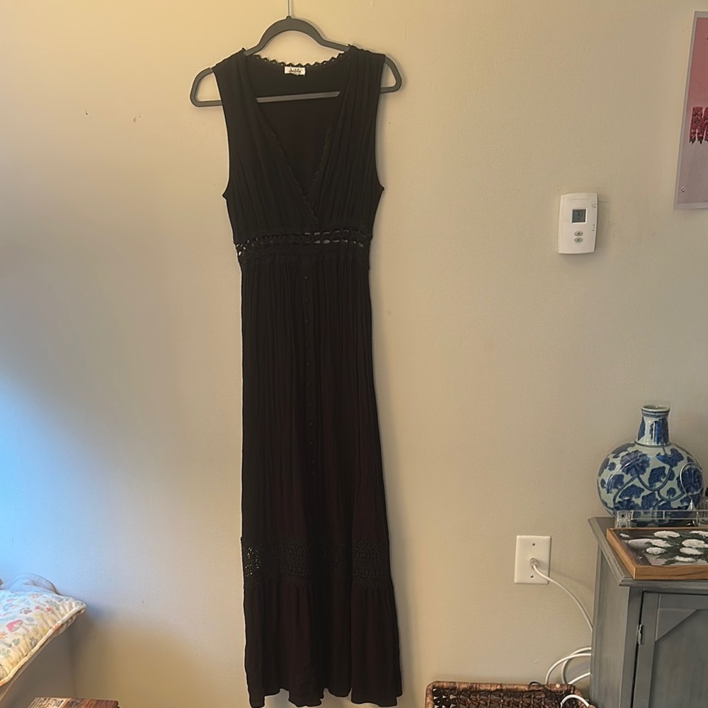 Black Sleeveless Sheath Maxi Dress for Cocktail
